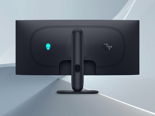 Alienware AW3426DW 34 inç QD-OLED monitörün arka yüzü gösterilmiştir