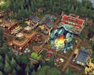 Steam'de şu anda %70 indirimli olan Against the Storm oyunundaki binaları gösteren bir görsel.