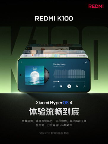 Redmi K100'ün ekran özellikleri.