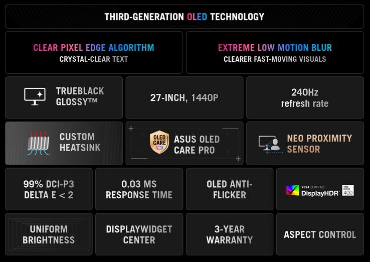 Asus ROG Strix OLED XG27AQDMG Gen2 öne çıkan özellikler