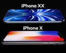 İddia edilen iPhone XX/20 görüntüsü (üstte), iPhone X (altta).