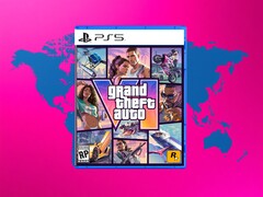 GTA 6 PS5 kutusu, dünya haritası ile birlikte gösterilmiştir
