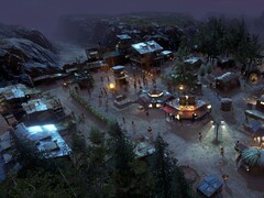 Surviving the Aftermath oyununda bir şehri gösteren görsel, Steam'de şu anda %70 indirimli.