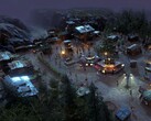 Surviving the Aftermath oyununda bir şehri gösteren görsel, Steam'de şu anda %70 indirimli.