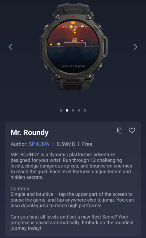 Amazfit akıllı saatler için Mr. Roundy Mini Uygulaması