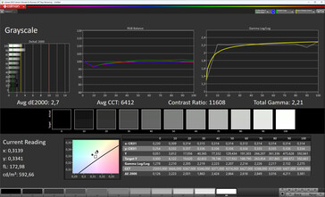 Harici ekran: gri tonlama (renk modu: normal, renk sıcaklığı: standart, hedef renk alanı: sRGB)