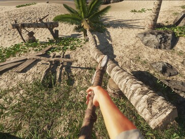 Stranded Deep'in ilk aşamalarında odun kesmek ana görevlerden biridir.