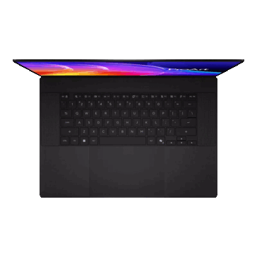 Asus ProArt P16'nın siyah arka ve klavye görünümü