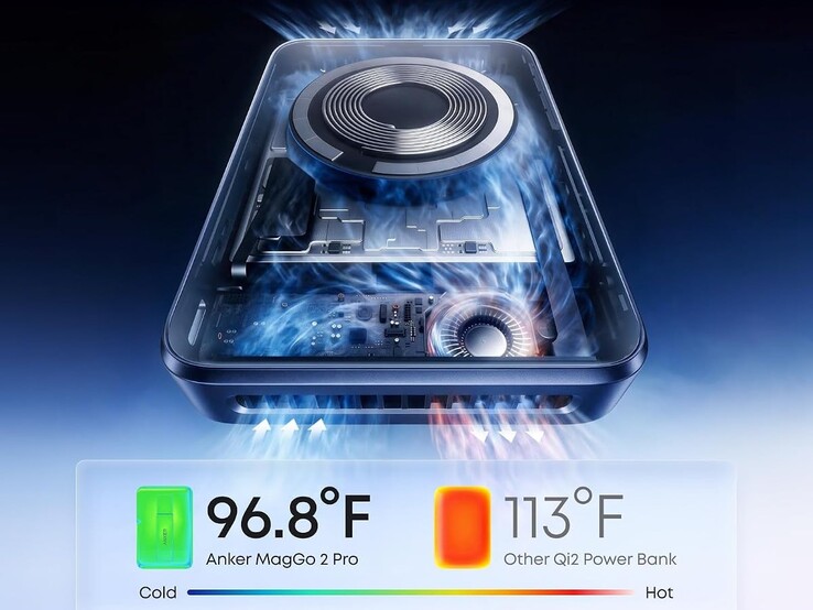 Anker MagGo 2 Pro, cihazı serin tutmak için bir turbo fan ve çift havalandırma deliğine sahiptir