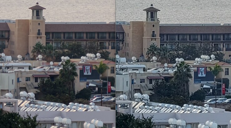 Sol: Vivo X300 Pro 85 mm 200 MP büyütme. Sağda: Vivo X300 Pro 85 mm 12 MP büyütme.