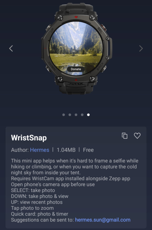 Amazfit Akıllı Saatler için WristSnap Mini Uygulaması