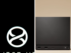Steam Machine'in bir resminin yanındaki Project Helix logosu