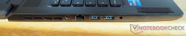 Sol taraf: Güç kaynağı, RJ45-LAN, 2x USB-A 3.2 Gen 2, 3,5 mm ses jakı