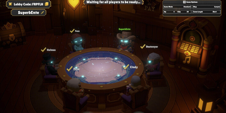 One Last Hand, maç başlamadan önce her oyuncunun kart masasının etrafında yerini almasıyla, en fazla altı oyuncunun katılabileceği çevrimiçi maçları destekler.