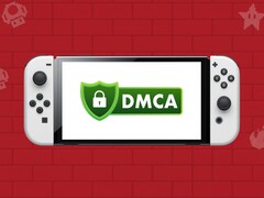 Nintendo Switch OLED'de DMCA logosu görüntüleniyor
