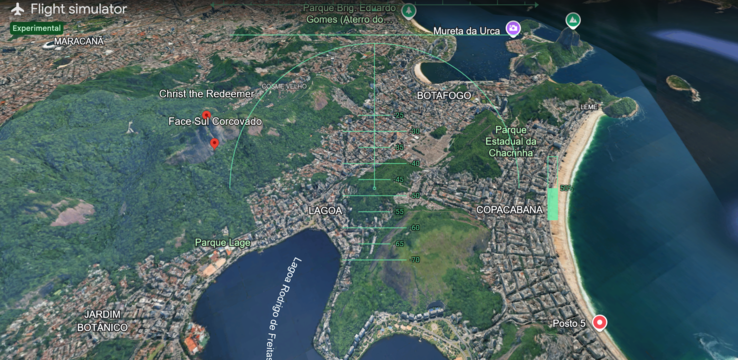 Rio de Janeiro üzerinde gerçekleştirilen deneysel bir uçuş.