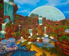 The Planet Crafter'daki bir üssü gösteren bir görsel; oyun şu anda Steam'de %50 indirimli.