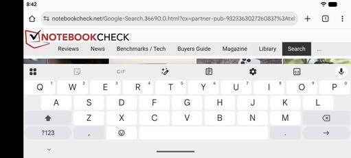 Yatay modda Gboard