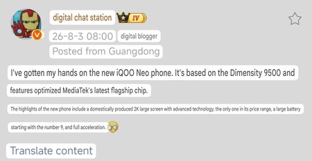 Digital Chat Station'ın yakında çıkacak olan iQOO Neo 11 Extreme Edition'ın teknik özelliklerini ayrıntılı olarak anlatan paylaşımı
