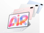 MatePad Air 2026'nın AB'deki fiyatı 799 €'dan başlıyor. Resimde: farklı renkleri ve klavye aksesuarını gösteren bir tanıtım fotoğrafı.