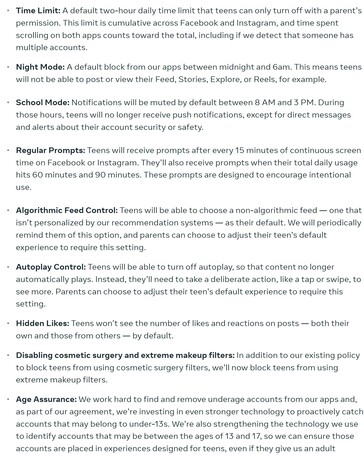 Facebook ve Instagram'da 18 yaş altı hesaplarla ilgili yaklaşan değişiklikler.