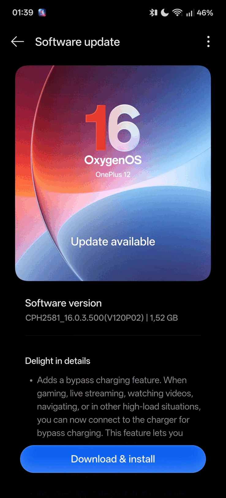 OxygenOS 16.0.3.500 OTA (Görüntü kaynağı: OnePlus Community)