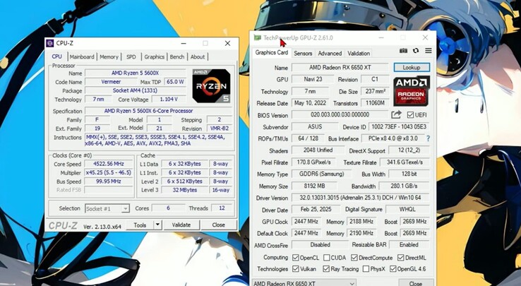 PS5 emülatörü performans testleri için Ryzen 5 5600X ve Radeon RX 6650 XT test sistemi