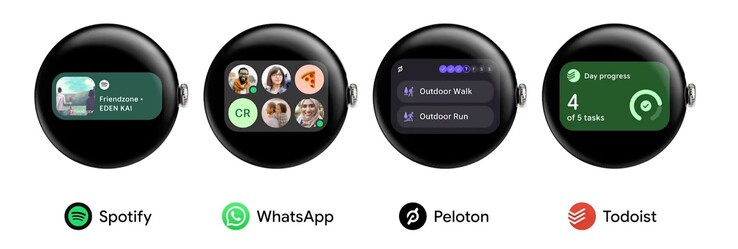 Google Wear OS 7, Android widget'larına çok benzeyen widget'lar sunuyor.