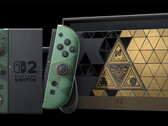 Resimde görülen sınırlı sayıda üretilmiş The Legend of Zelda: Ocarina of Time Switch 2 konsolu