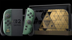 Resimde görülen sınırlı sayıda üretilmiş The Legend of Zelda: Ocarina of Time Switch 2 konsolu