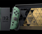 Resimde görülen sınırlı sayıda üretilmiş The Legend of Zelda: Ocarina of Time Switch 2 konsolu