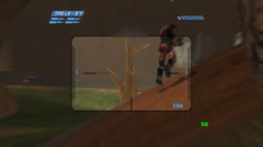 Anbernic RG35XX H üzerinde 23 oyunculu bir Blood Gulch maçında çalışan Halo Combat Evolved çevrimiçi çok oyunculu modu.