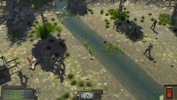 Atom RPG: Kıyamet sonrası bağımsız oyunda bir savaşı gösteren bir görsel.