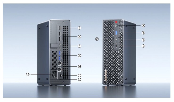 Minisforum MS-S1 Max üzerindeki harici bağlantılar (kaynak: Minisforum)