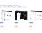 Sony'nin PlayStation Direct'teki Sertifikalı Yenilenmiş PlayStation 5 konsollarından bir ekran görüntüsü