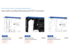 Sony'nin PlayStation Direct'teki Sertifikalı Yenilenmiş PlayStation 5 konsollarından bir ekran görüntüsü
