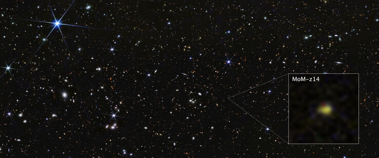 MoM-z14 galaksisinin Webb görüntüsü