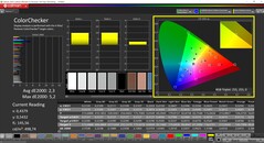 CalMAN ColorChecker (profil: Native, hedef renk uzayı: P3)