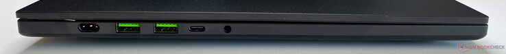 Sol: güç, 2x USB-A 3.2 Gen.2, USB-C 4.0 (40 Gbit/s, DisplayPort 1.4, Power Delivery 3.0), 3,5 mm ses