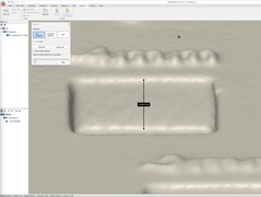 QuickSurface'te Scanbench üzerinde 4 mm derinliğin ölçülmesi