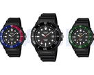 Soldan sağa doğru resimde görülen modeller: Casio MRW-240H-1E1JF, MRW-240H-1E2JF ve MRW-240H-1E3JF.