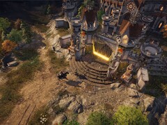 Disciples: Liberation oyununda bir kaleyi gösteren bir görsel.