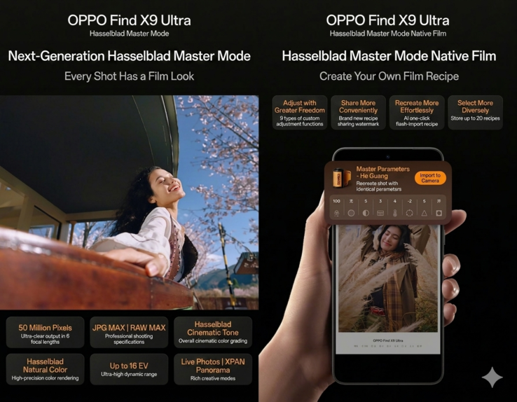 Oppo Find X9 Ultra - yenilenmiş Hasselblad Master Modu.