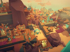 Şu anda Steam'de %70 indirimde olan Islanders'daki binaları gösteren bir görsel.