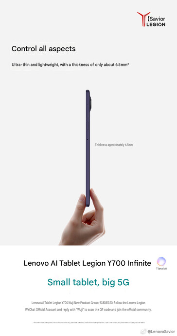 Legion Y700 Infinite tablet kalınlığı (makine çevirisi)