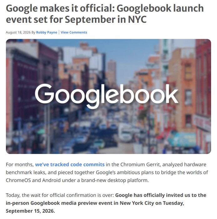 Chrome Unboxed, Google Books medya etkinliğine davet aldı.