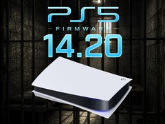PS5 konsolu jailbreak işlemi ve 14.20 donanım yazılımına ilişkin afiş gösteriliyor
