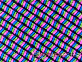 Crisp RGB subpixels with visible touch-sensitive matrix