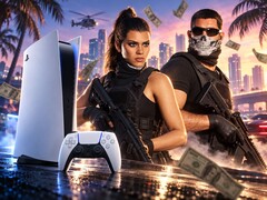 PS5 ve DualSense kontrol cihazının yanında GTA 6 karakterleri.