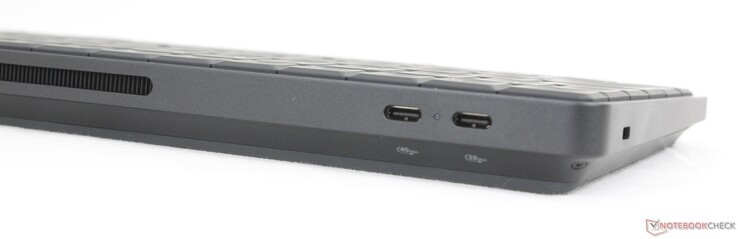 Arka kısım: USB-C 4.0 w/ DisplayPort 2.1 + Güç Dağıtımı (40 Gbps), USB-C 3.2 Gen. 2 w/ DisplayPort 1.4 + Güç Dağıtımı (10 Gbps)
